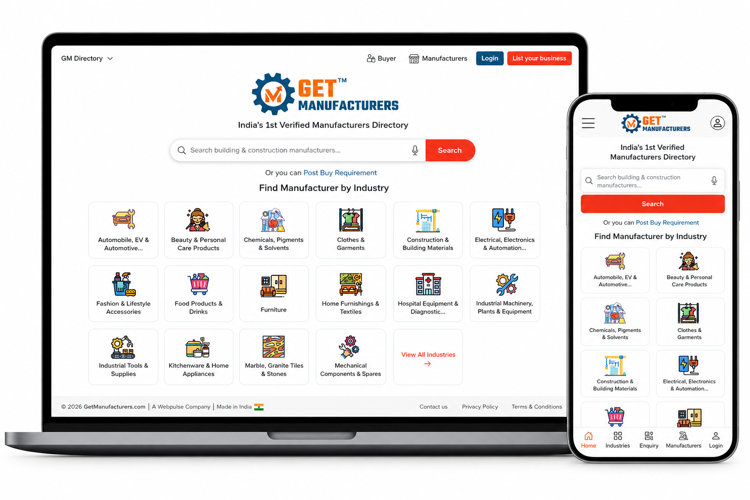 Get Manufacturers B2B Manufacturing Marketplace Platform